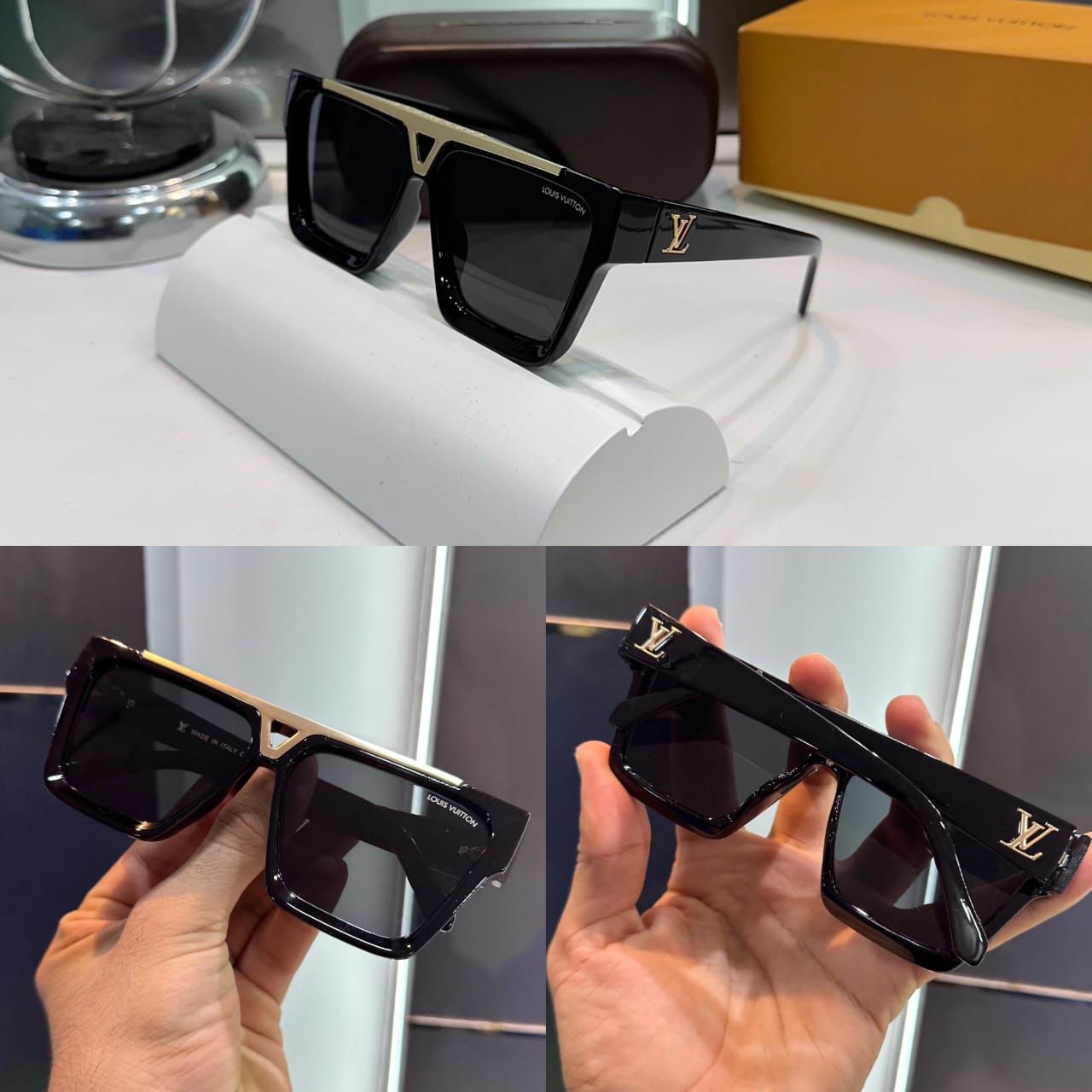 Louis Vuitton Gold-Black Luxury Shades 1502 - Image 4